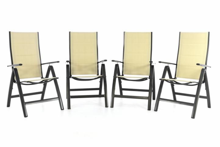 Sada čtyř zahradních skládacích židlí DELUXE - krémová