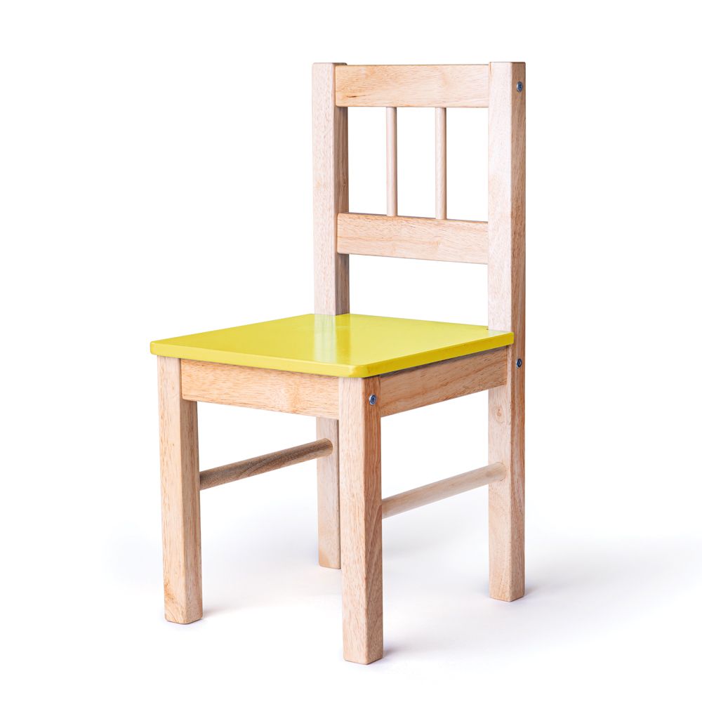 Bigjigs Toys Dřevěná židle žlutá