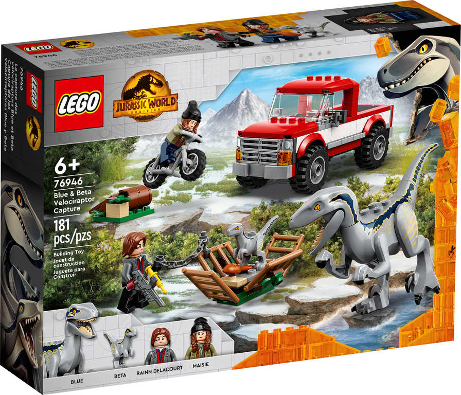 LEGO JURASSIC WORLD Odchyt velociraptorů Blue a Bety 76946 STAVEBNICE
