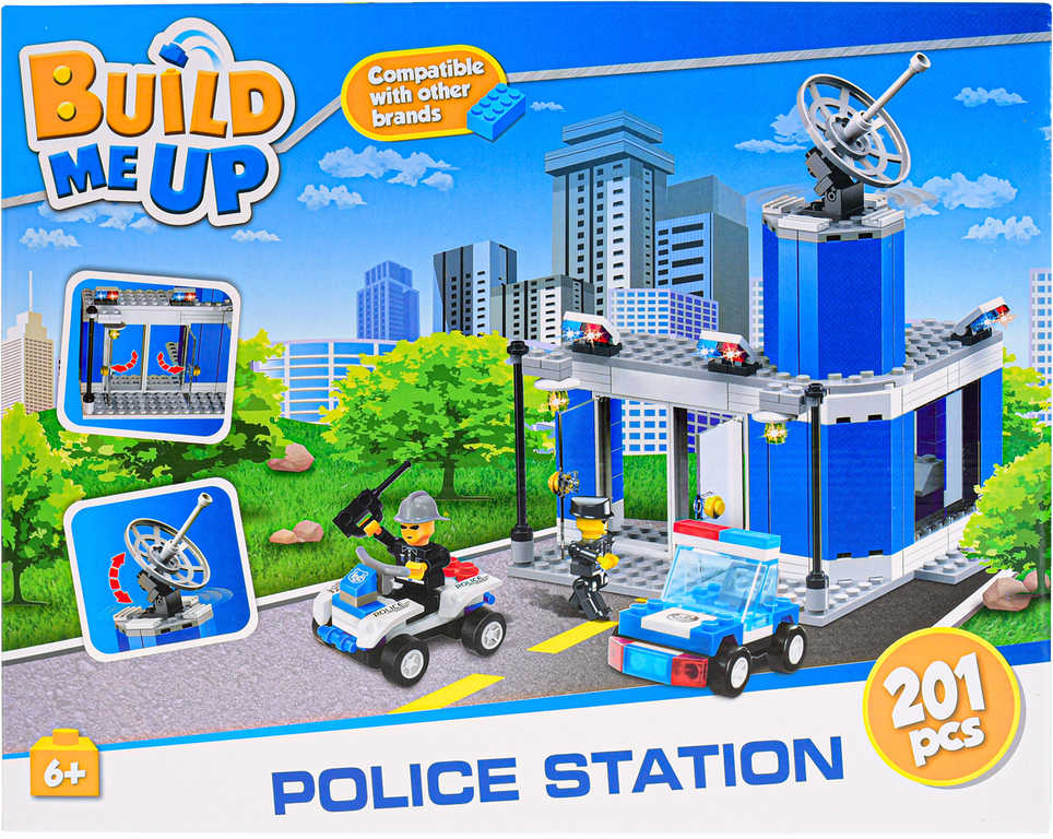 Stavebnice BuildMeUP Policejní stanice 201 dílků + 2 figurky plast