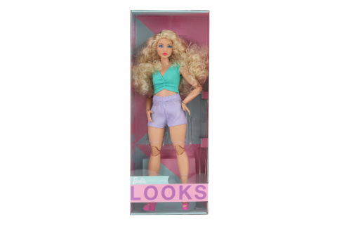 Barbie looks blondýnka ve fialových šortkách HJW83