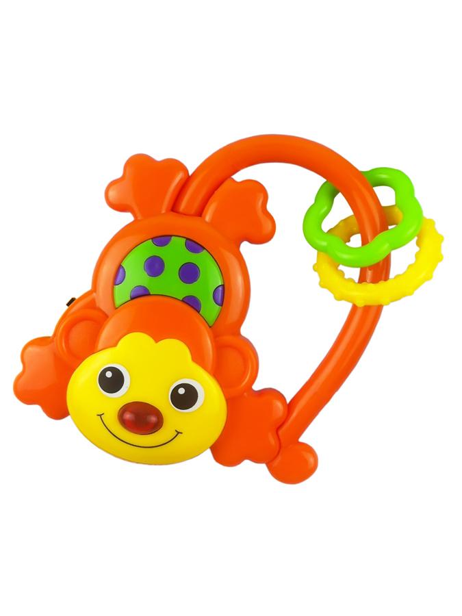 Dětské chrastítko se zvukem Baby Mix Opička - oranžová