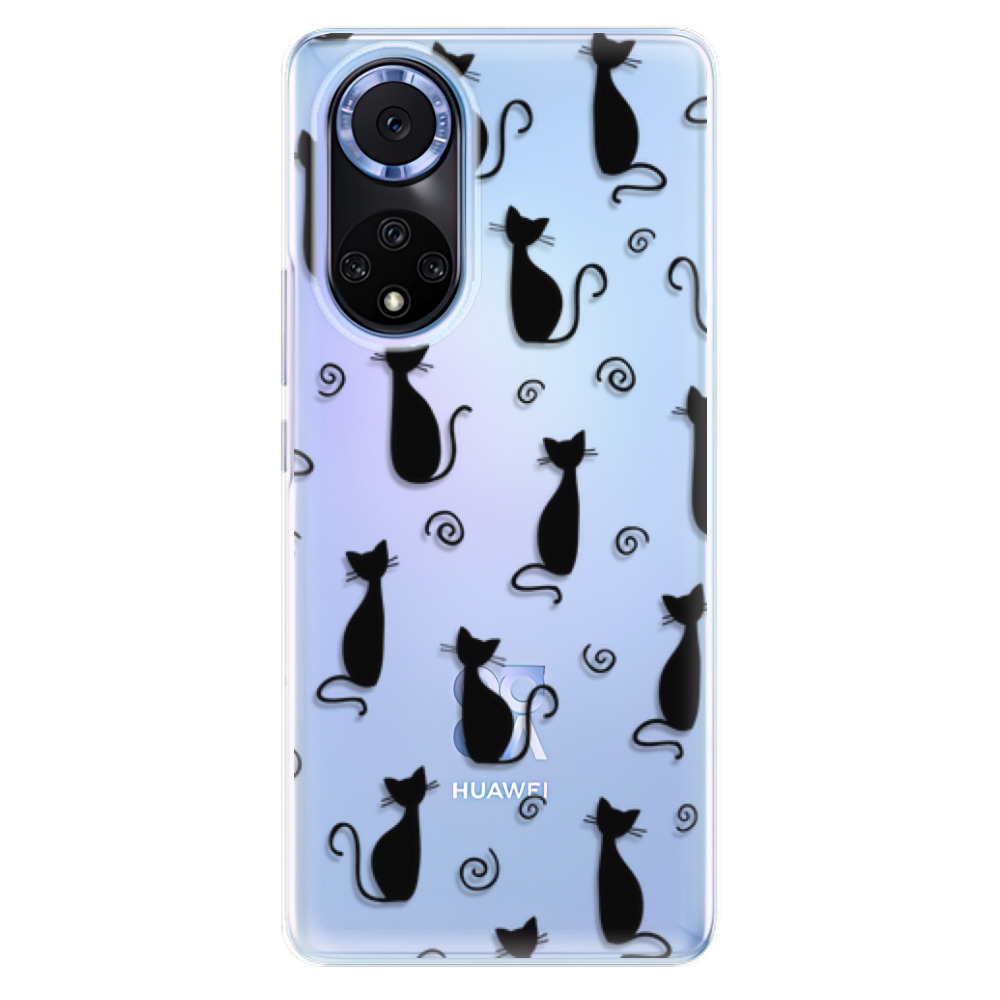 Odolné silikonové pouzdro iSaprio - Cat pattern 05 - black - Huawei Nova 9