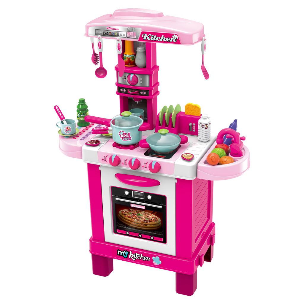 Dětská kuchyňka Baby Mix - malý šéfkuchař - růžová