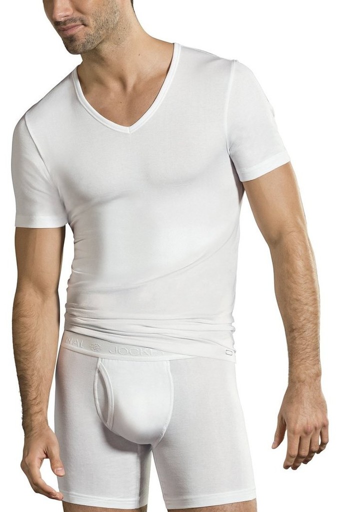 Pánské tričko JOCKEY V-neck Premium Cotton bílé