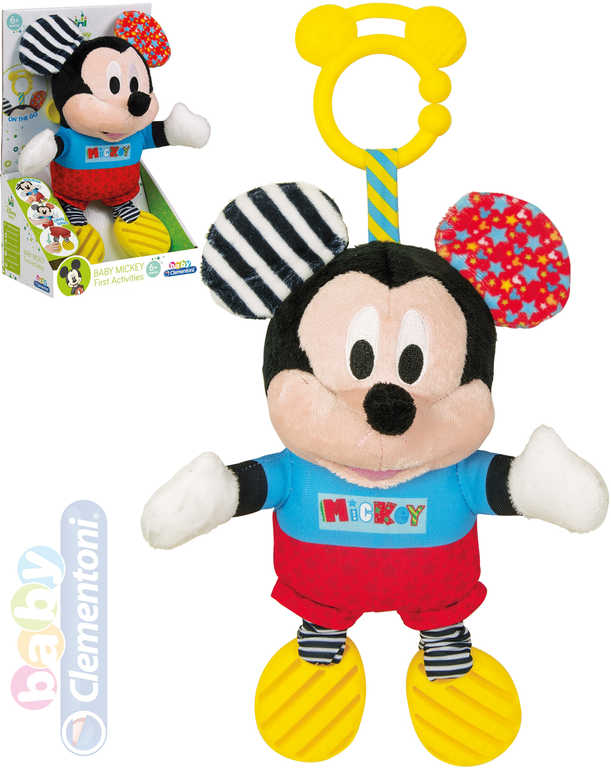 CLEMENTONI PLYŠ Baby Mickey Mouse myšák kousátko Zvuk *PLYŠOVÉ HRAČKY*