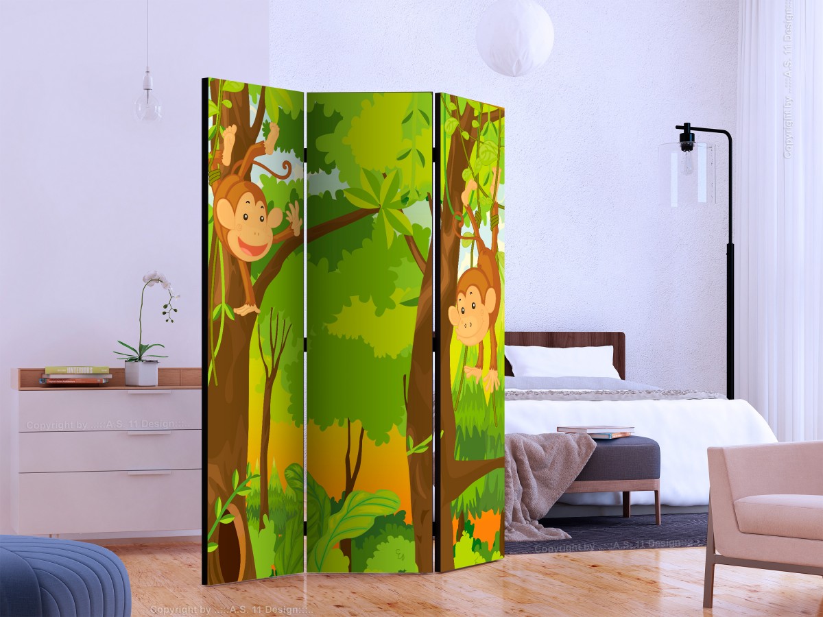 Paraván džungle - opice - 135x172 cm