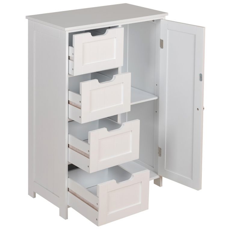 Miadomodo Úložná skříňka se 4 šuplíky, 55 x 30 x 82 cm, bílá