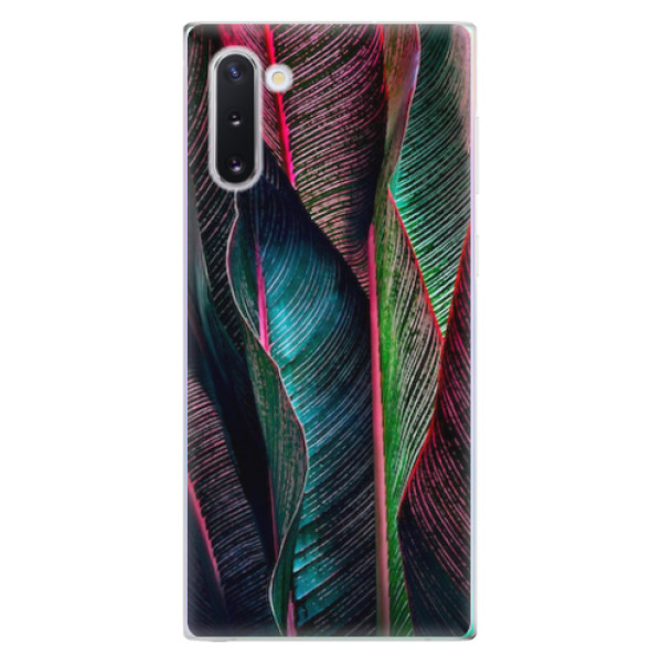 Odolné silikonové pouzdro iSaprio - Black Leaves - Samsung Galaxy Note 10