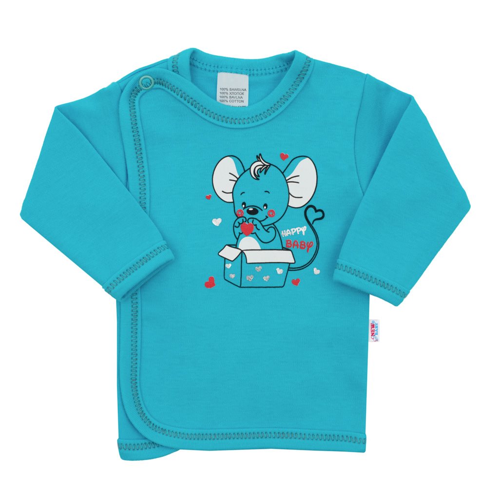 Kojenecká košilka New Baby Mouse - tyrkysová/56 (0-3m)
