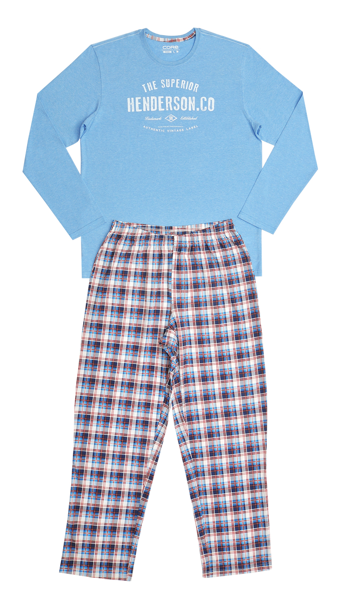 Pánské pyžamo PJ027 35397 - Modrá-tmavě