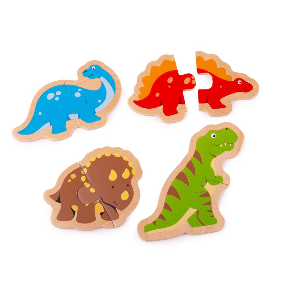 Bigjigs Toys Dřevěné puzzle dinosauři