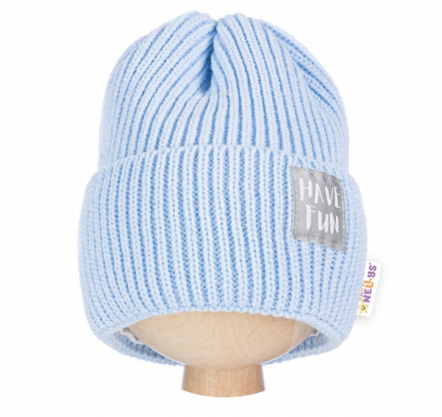 Detská zimní čepice Have Fun - modrá, BABY NELLYS - 62-74 (3-9m)