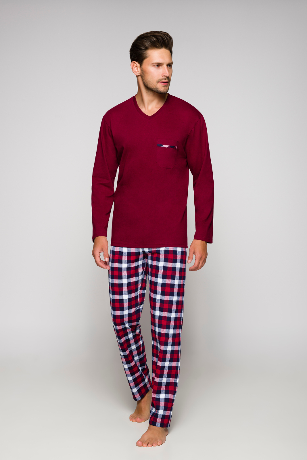Pánské pyžamo Regina 528 dl/r M-XL - Světlá