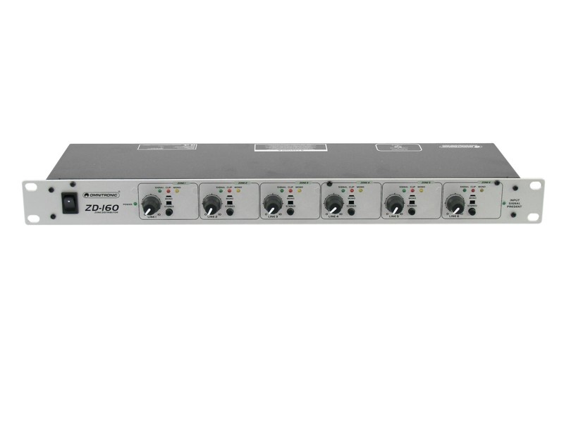Omnitronic ZD-160, zónový distributor, stříbrný