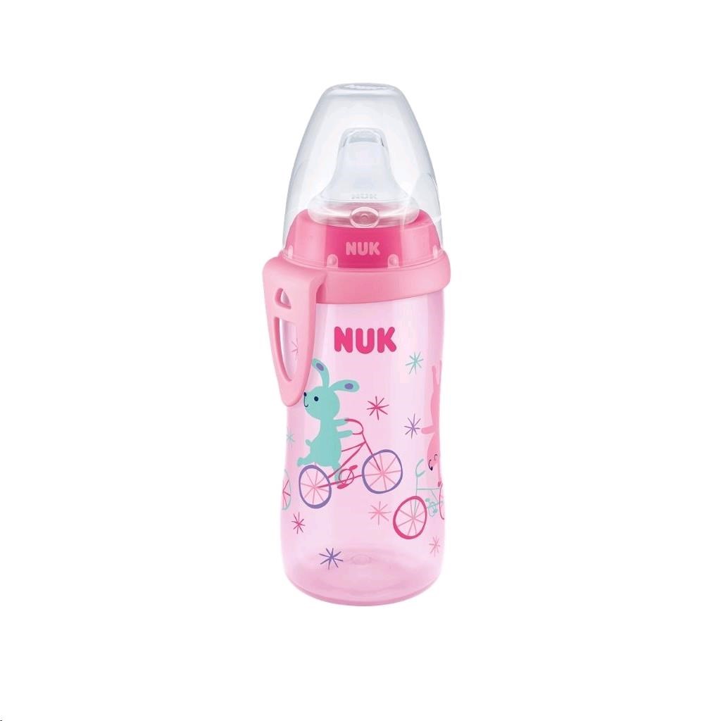 Dětská láhev NUK Active Cup 300 ml - holka - růžová