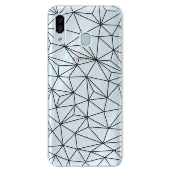 Silikonové pouzdro iSaprio - Abstract Triangles 03 - black - Samsung Galaxy A30