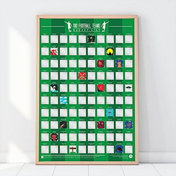 Gift Republic Games Room - Stírací plakát - 100 fotbalových týmů