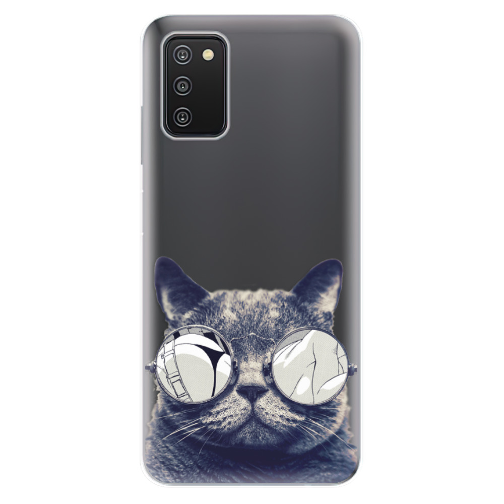 Odolné silikonové pouzdro iSaprio - Crazy Cat 01 - Samsung Galaxy A03s
