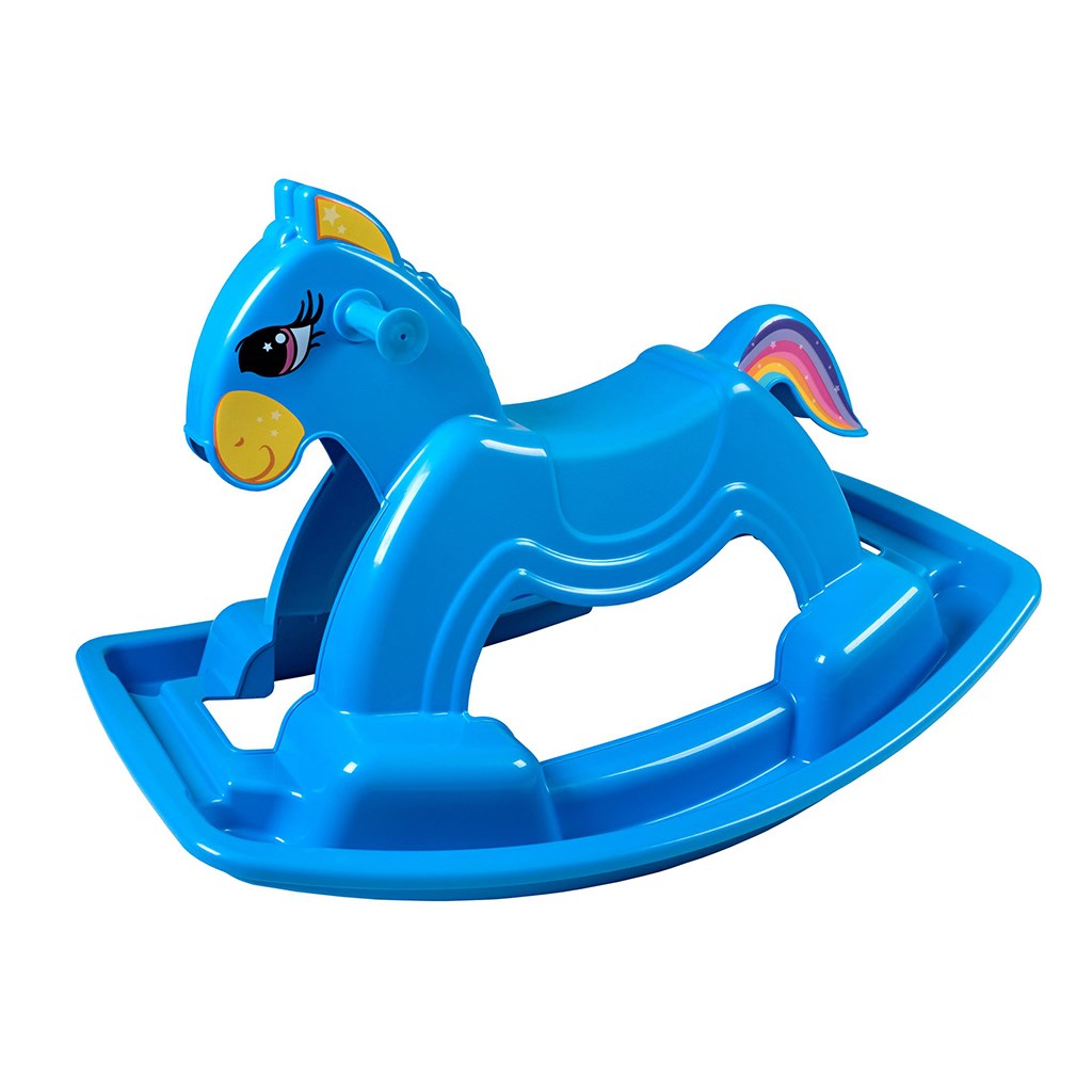 Houpací koník plastový BAYO 92 cm - modrá