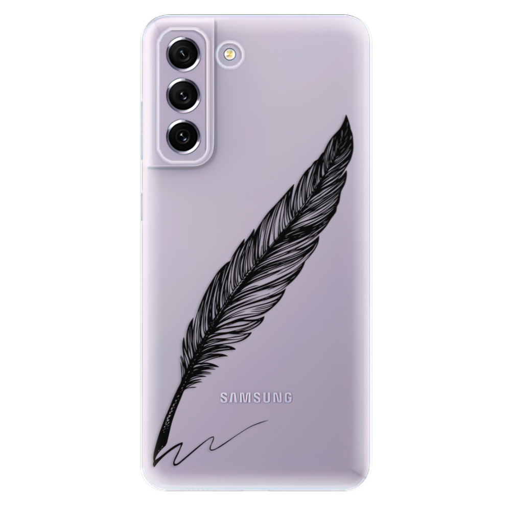 Odolné silikonové pouzdro iSaprio - Writing By Feather - black - Samsung Galaxy S21 FE 5G