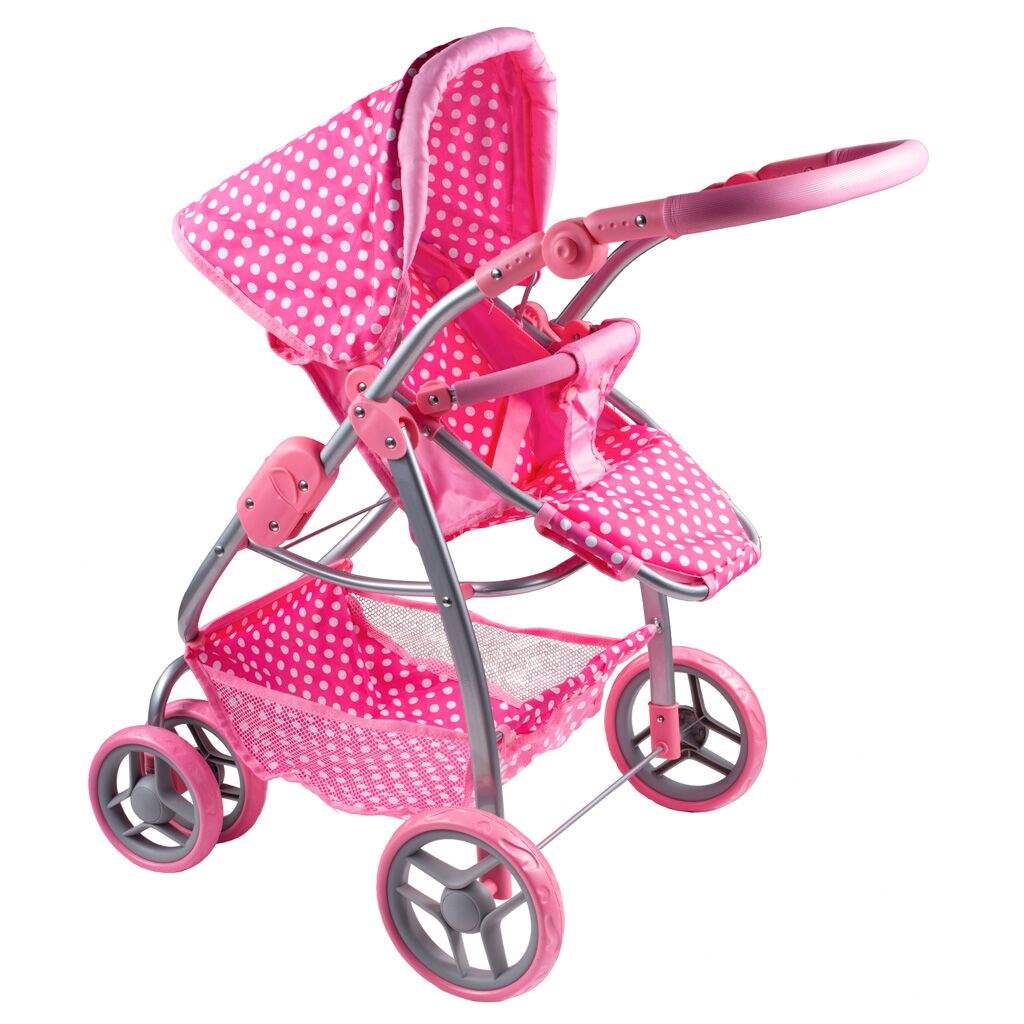 Multifunkční kočárek pro panenky PlayTo Jasmínka - světle - růžová