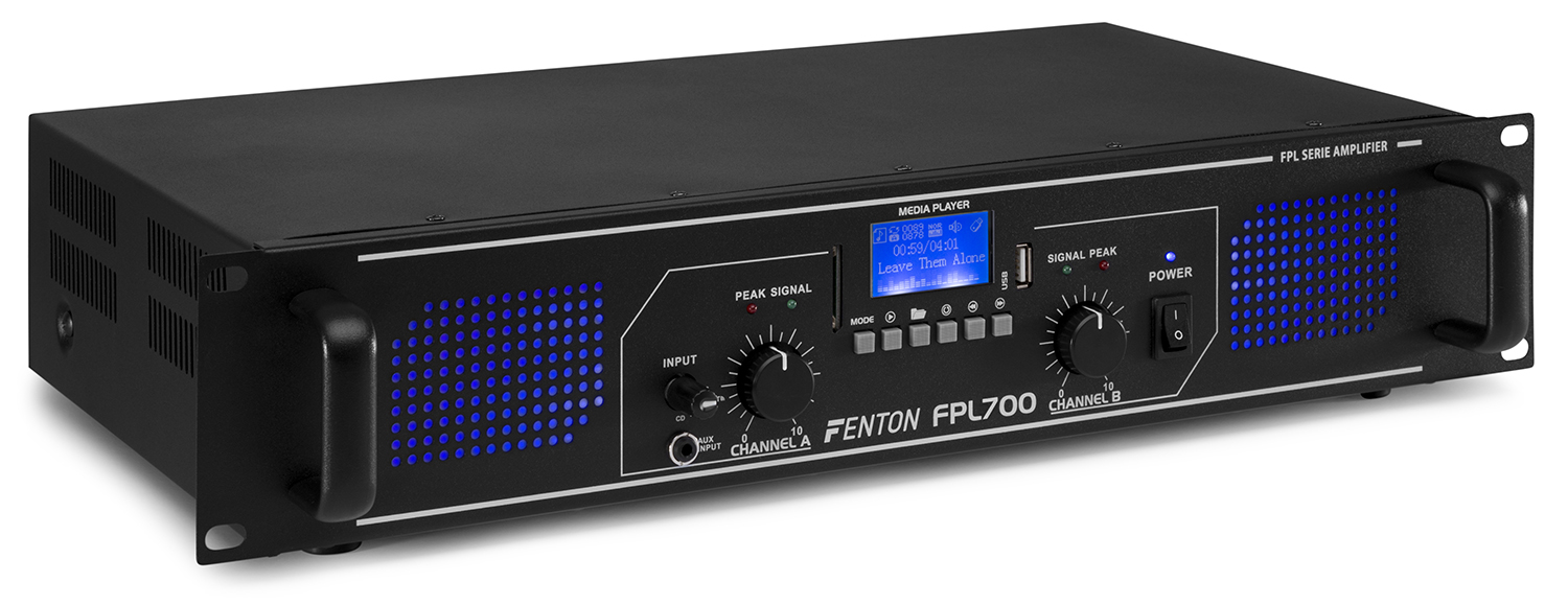 Fenton FPL700, digitální zesilovač 2x350W, MP3, Bluetooth, LED