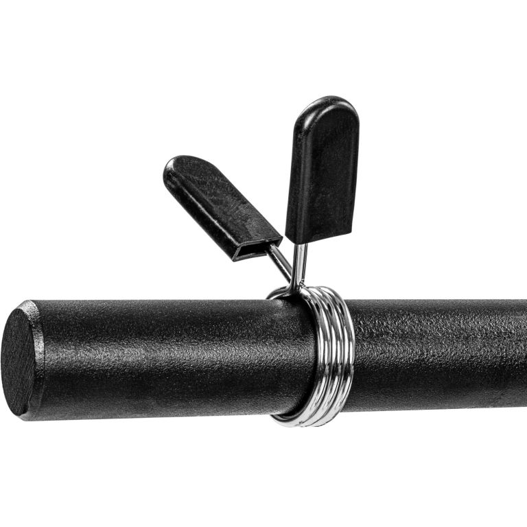 MOVIT posilovací tyč - 120 cm, černá, pružinový uzávěr