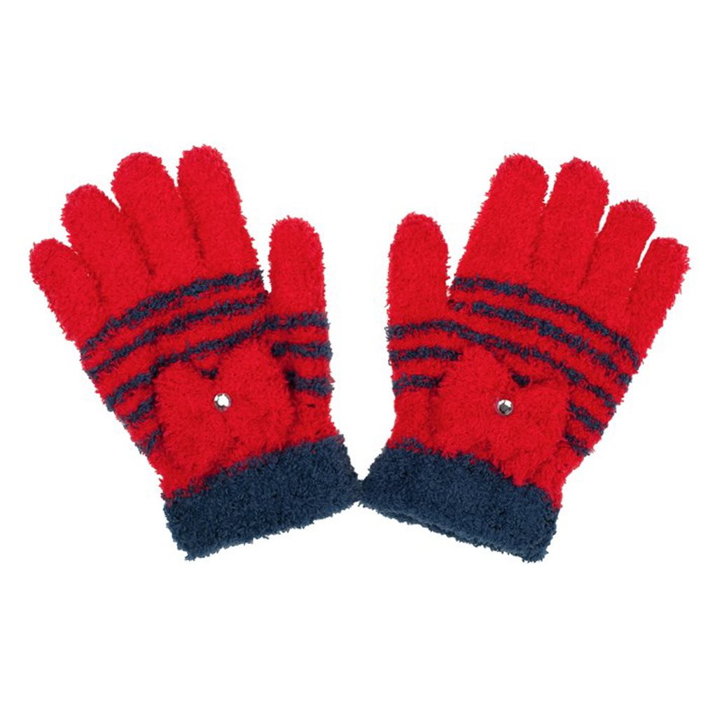 Dětské zimní froté rukavičky New Baby - Dětské froté rukavičky New Baby červené - červená/104 (3-4r)