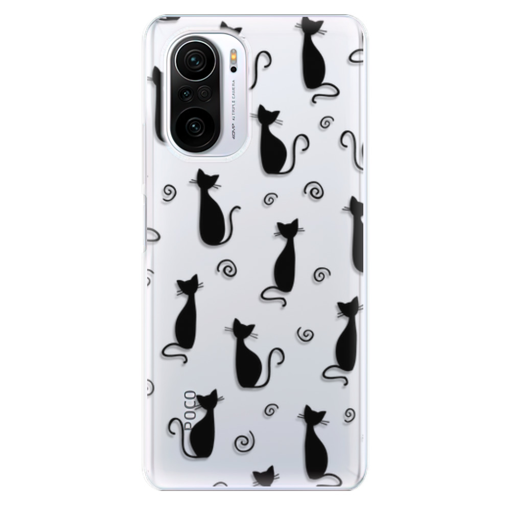 Odolné silikonové pouzdro iSaprio - Cat pattern 05 - black - Xiaomi Poco F3