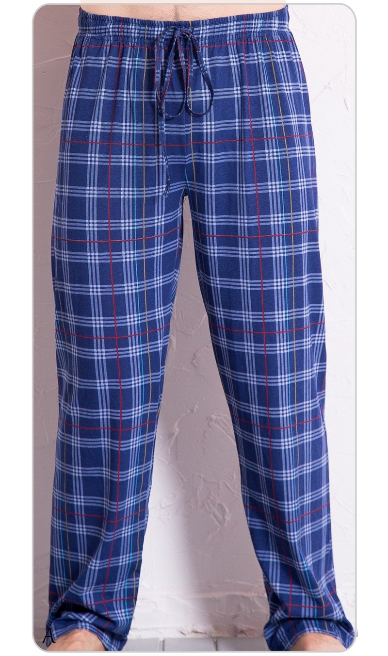 Pánské pyžamové kalhoty Kostka - Modrá M
