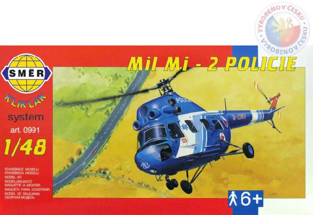 SMĚR Model helikoptéra Vrtulník Mi 2 Policie 1:48 (stavebnice vrtulníku)