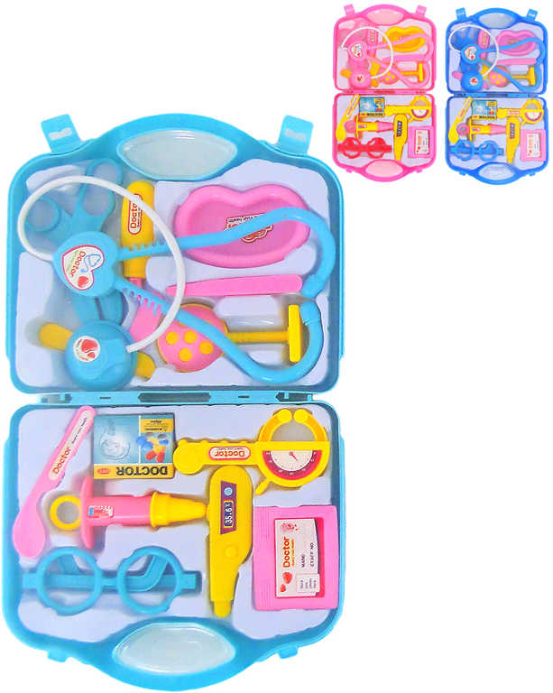 Souprava doktorská dětské lékařské potřeby v kufříku plast 3 barvy