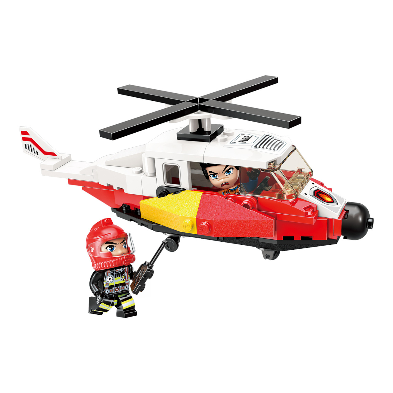 Qman Mine City Fire Line 12011-2 Záchranný vrtulník