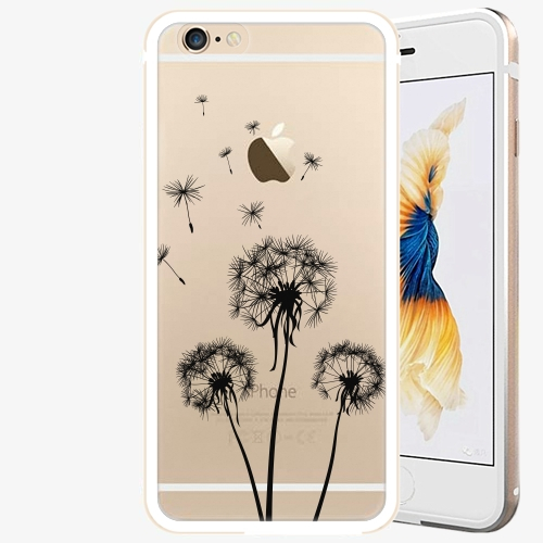 Plastový kryt iSaprio - Three Dandelions - black - iPhone 6/6S - Gold
