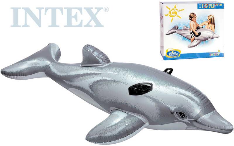 INTEX Delfín nafukovací dětské plavidlo 175x66cm s úchyty do vody 58535