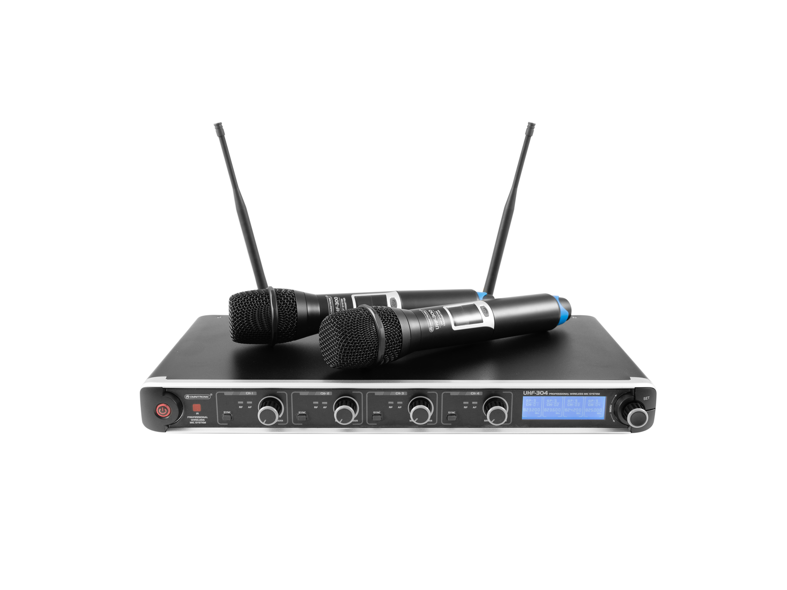 Omnitronic UHF-304, 4-kanálový bezdrátový mikrofonní set 823-832 MHz / 863-865 MHz