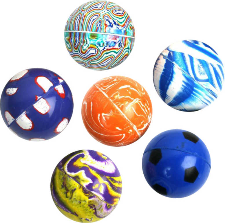 Hopík 43mm míček skákací barevný balónek různé vzory a barvy