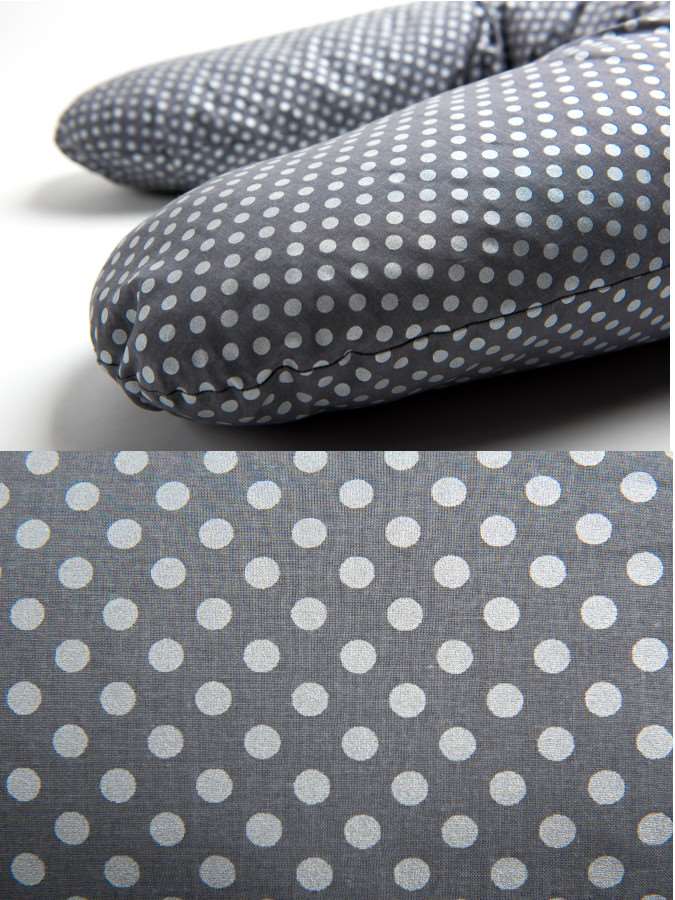 Univerzální kojící polštář Womar šedý stříbrné puntíky - šedá