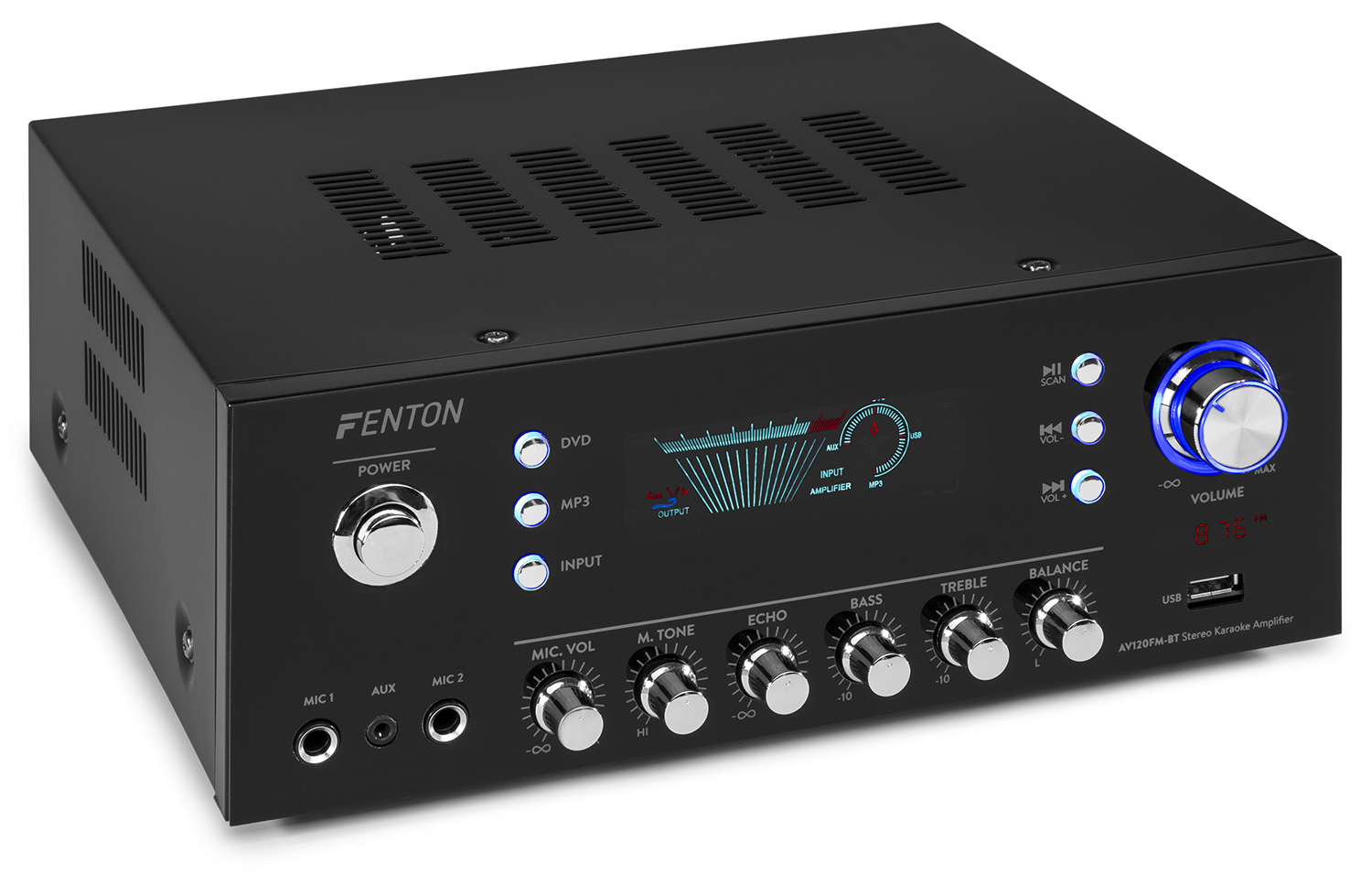 Fenton AV120FM-BT, stereo HiFi zesilovač s BT/FM/MP3