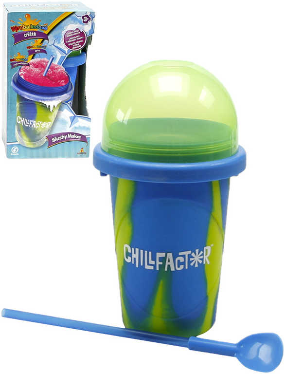 Chillfactor Slushy Maker výroba ledové tříště dětský shaker Modrozelený plast