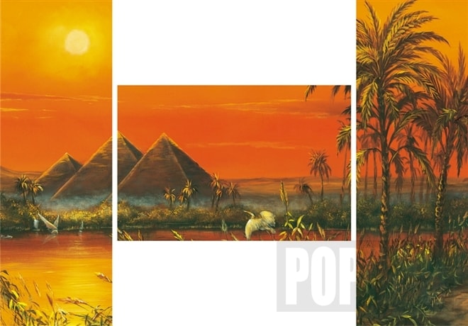 Triptych puzzle Dojmy z Egypta 3x500 dílů + Dárek Puzzle J.Warren 