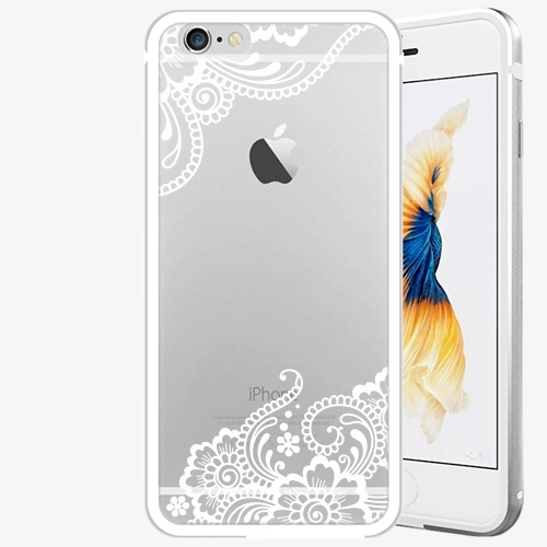 Plastový kryt iSaprio - White Lace 02 - iPhone 6/6S - Silver