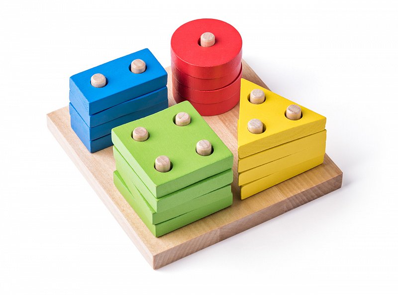 Woody hračky pro nejmenší - Základní tvary na desce