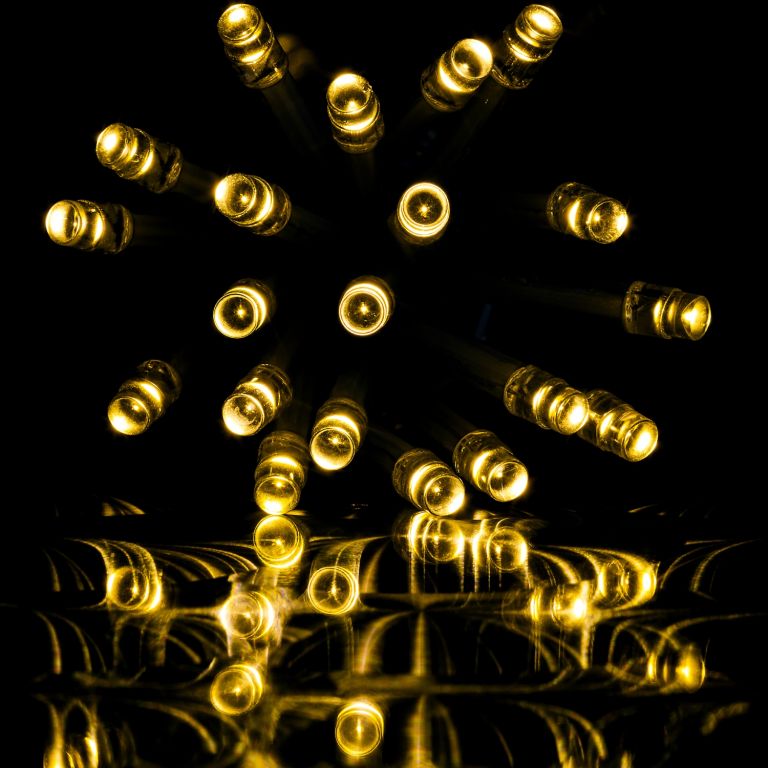 Vánoční osvětlení 60 m,600 LED, teple bílé, zelený kabel