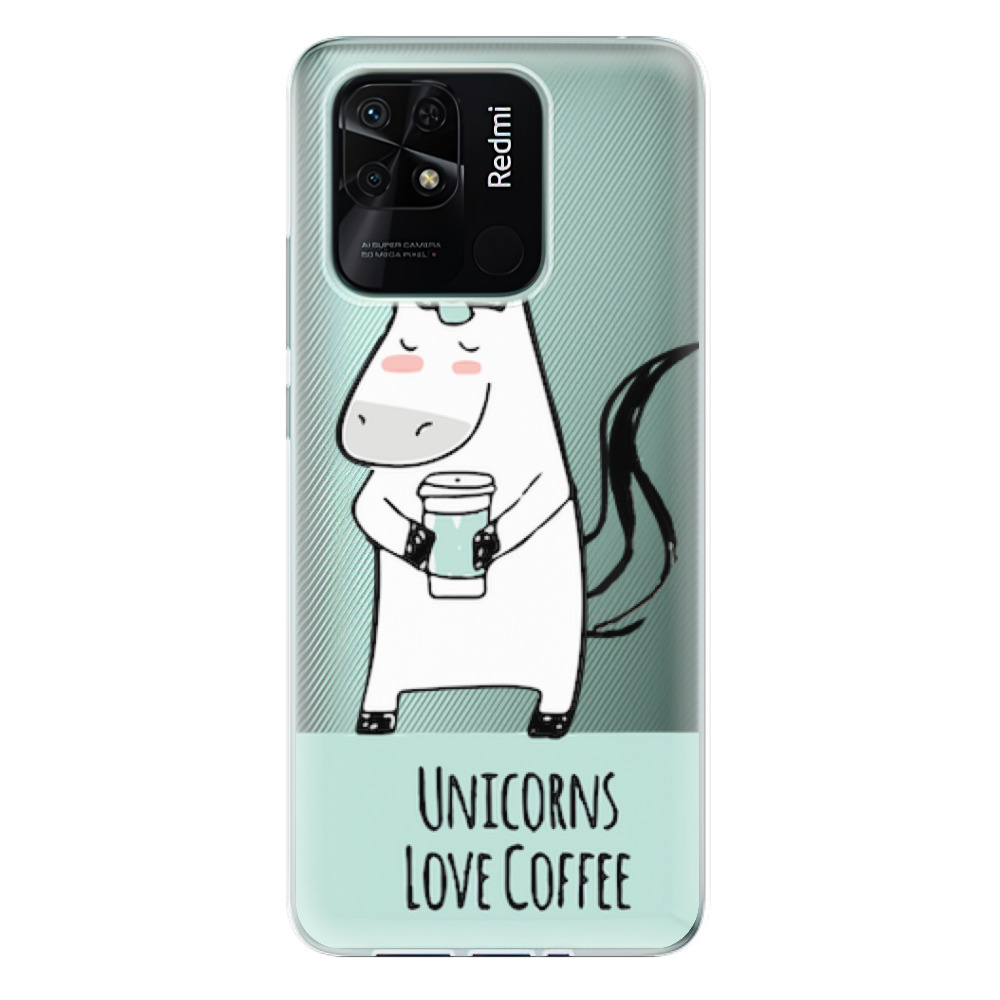 Odolné silikonové pouzdro iSaprio - Unicorns Love Coffee - Xiaomi Redmi 10C