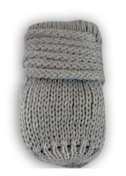BABY NELLYS Kojenecké rukavičky pletené, zimní - sv. šedé - 56-68 (0-6 m)