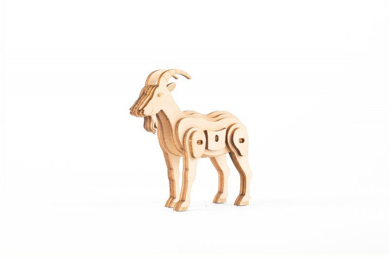 Kikkerland - Dřevěné 3D puzzle - Skládací dřevěná koza