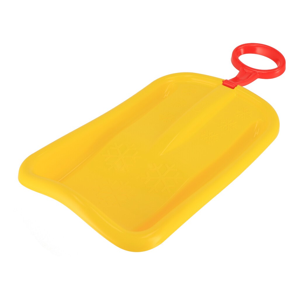 Sáňkovací kluzák s pohyblivým madlem Baby Mix SNOW ARROW 74 cm - žlutá