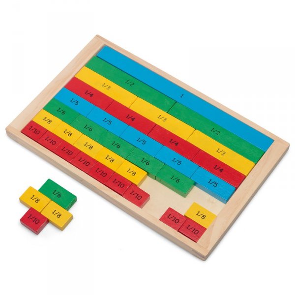 Dřevěná tabulka zlomků pro děti